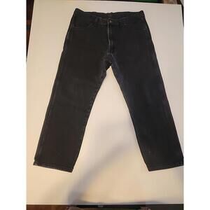 🔥Vintage Rustler Jeans Mens 38x29 Black Faded Washed Out Whisker Workwear 🔥